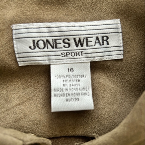 Vintage Jones Wear Sport Soft  Tan Button Down Shirt Womens size 16​ - Picture 7 of 9